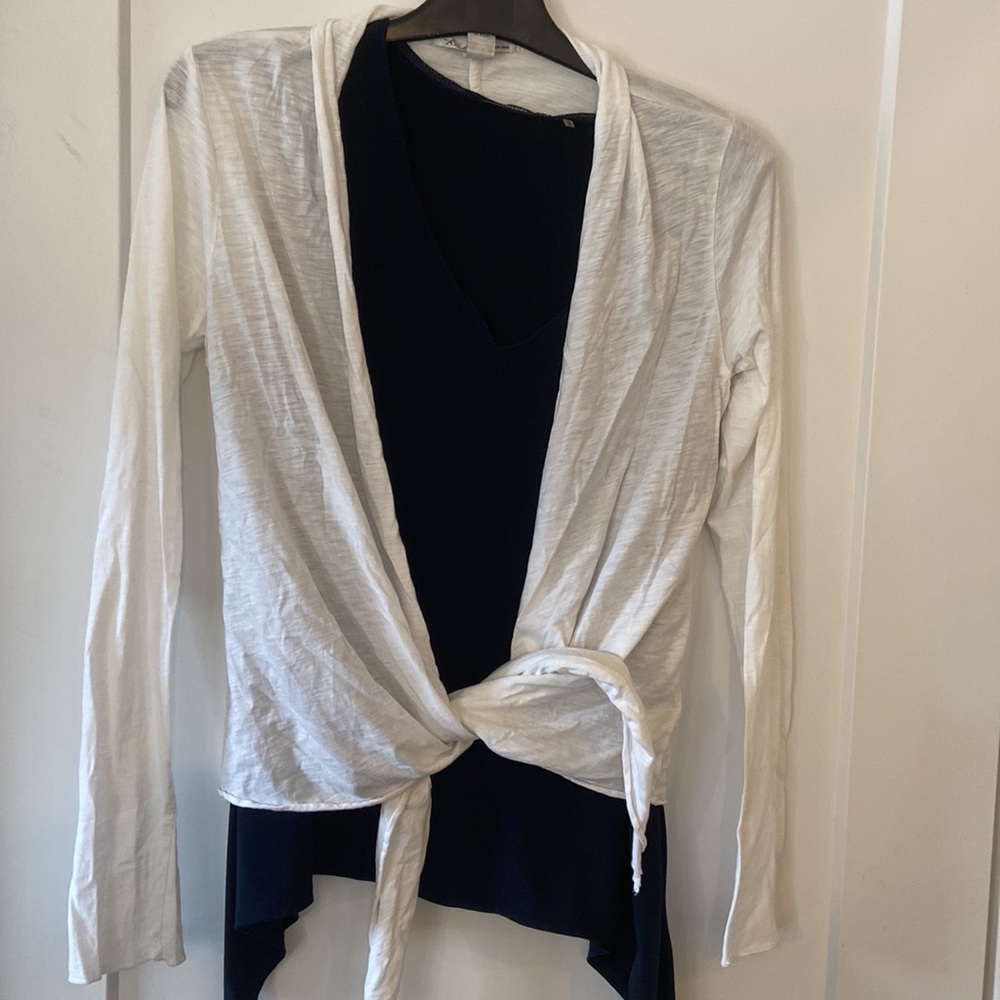 Kenneth Cole white open cardigan with front tie size S - Picture 3 of 16
